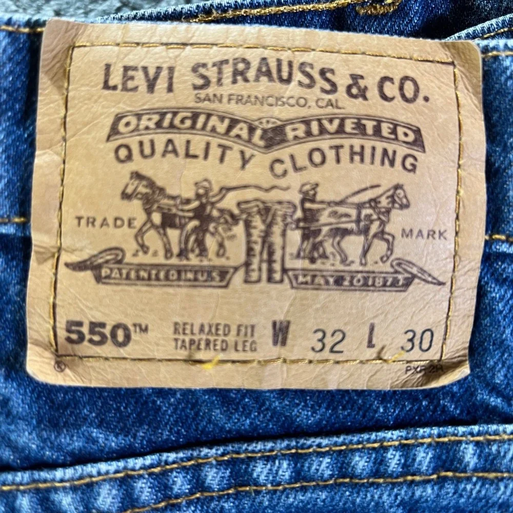 Levi Strauss 550 Orange Tab men's Relaxed Fit Tapered Leg‎ Blue Denim W32 L30